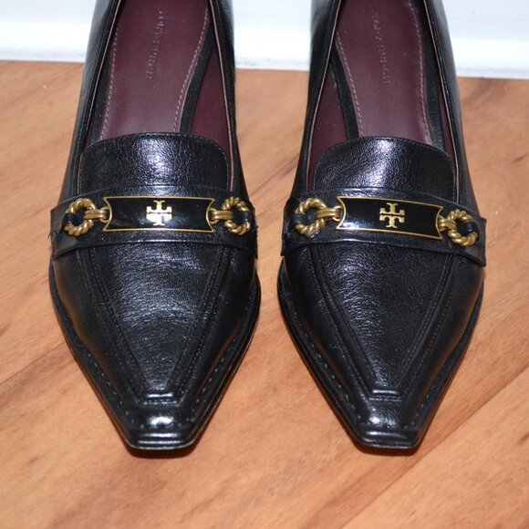 Tory Burch Perfect black leather Perrine Pointed Toe Pump/Heels, sz 9M - Picture 4 of 14
